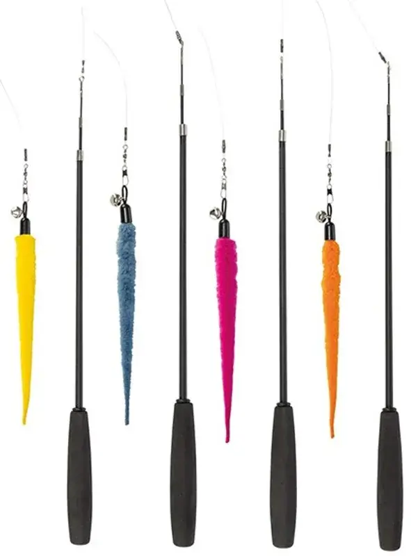 Interaktiv kattvippa för kattungar – Trixie Teleskopvippa med mjukisdjur för lek och jaktträning.