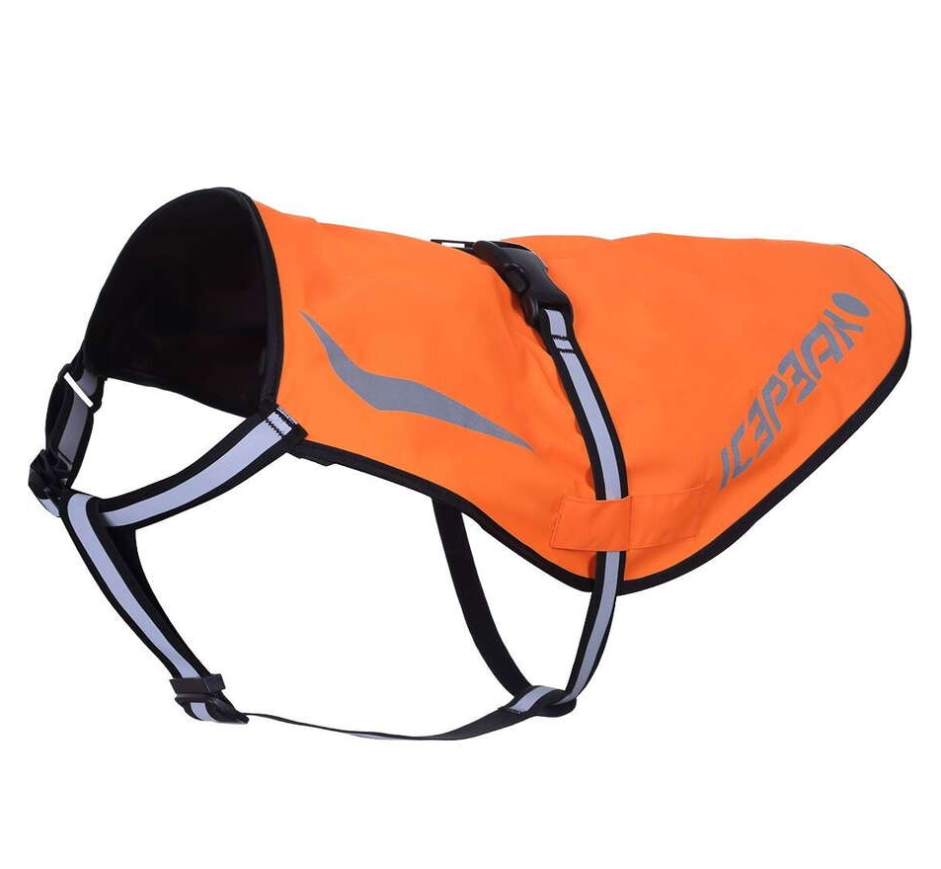 “Icepeak Prozone reflexväst för hund i orange med reflekterande detaljer och justerbara remmar