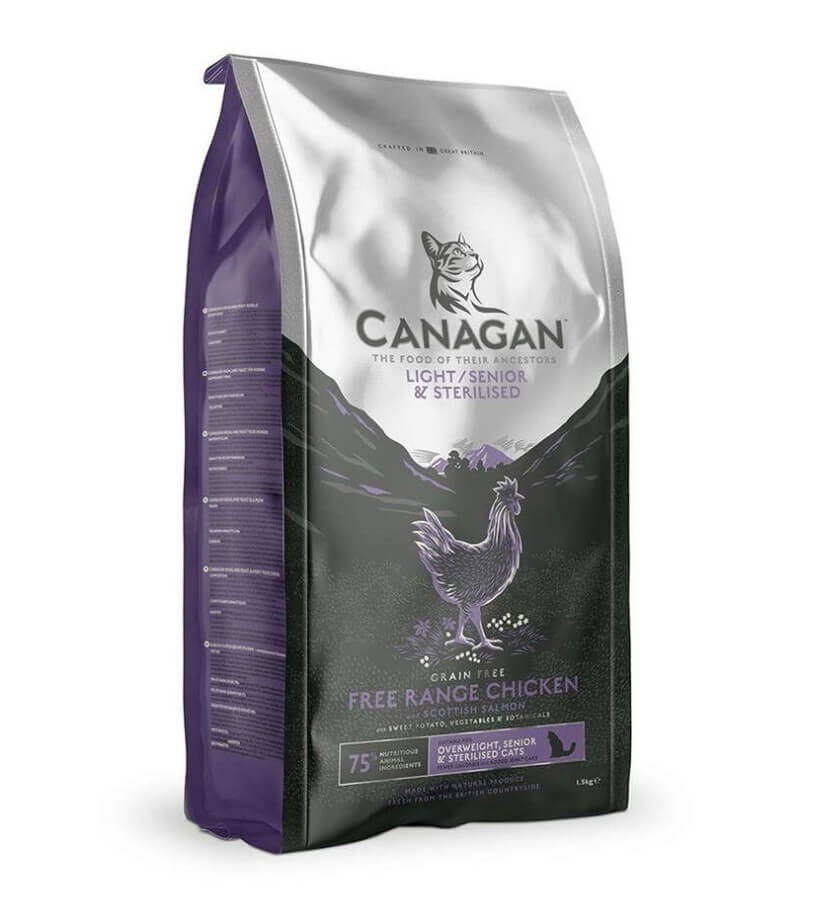Canagan Light / Senior & Sterilised kattfoder – spannmålsfritt seniorfoder för äldre och steriliserade katter.