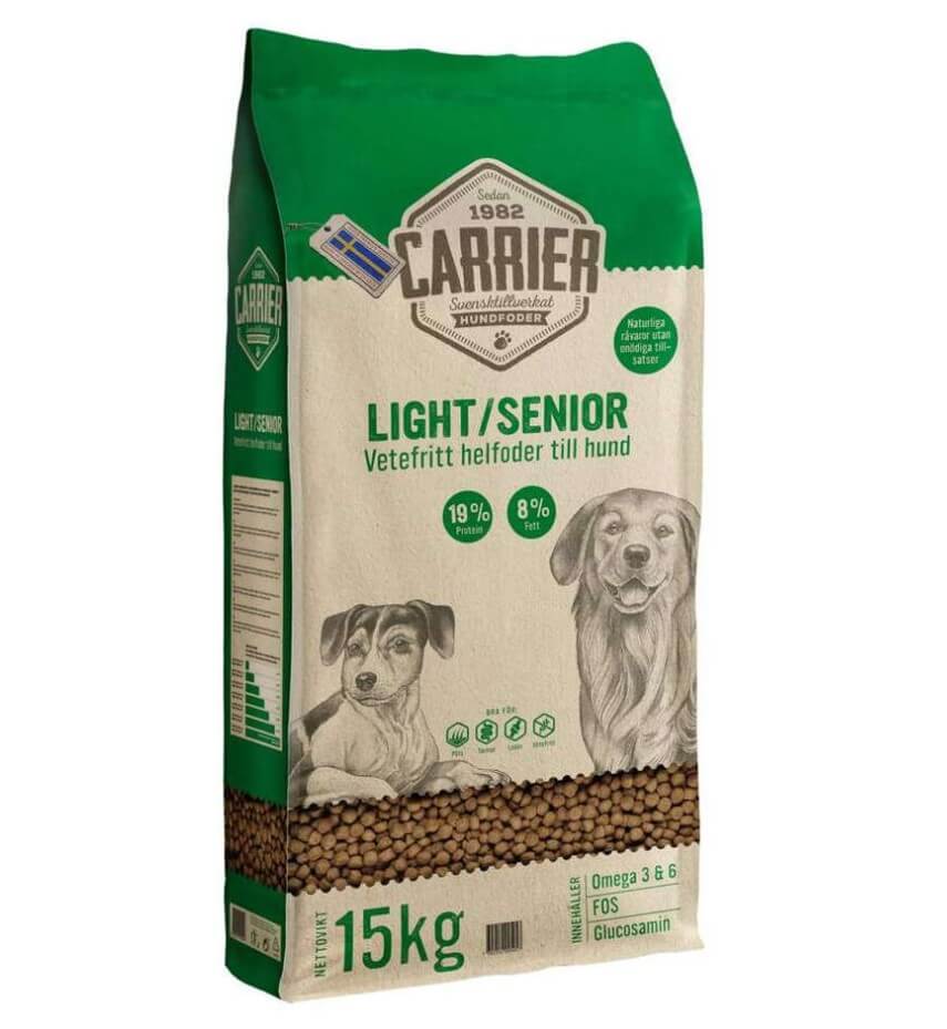 Carrier Light & Senior – foder för seniorhundar och hundar som behöver viktkontroll.